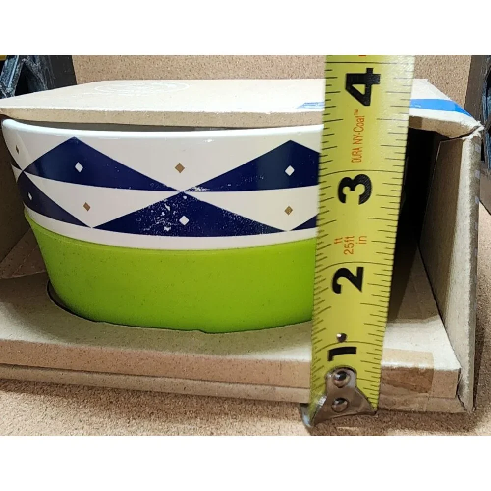 NIB Now House for Pets by Jonathan Adler Oslo Duo Dog Bowl Green Large 4 Cups